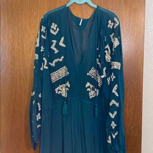 Free people long sequin sheer dress